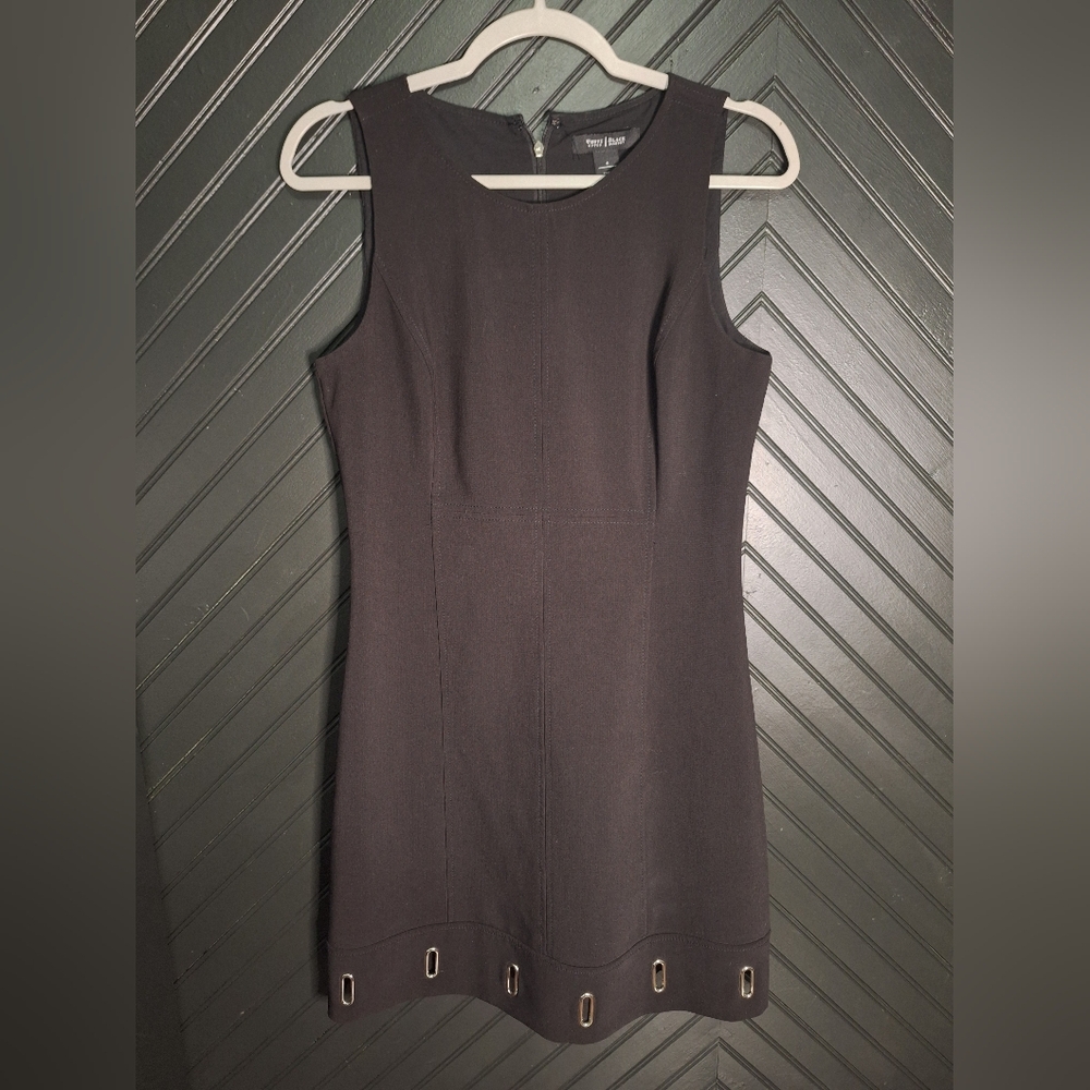 WHBM Black Mini Dress with Grommet Detail